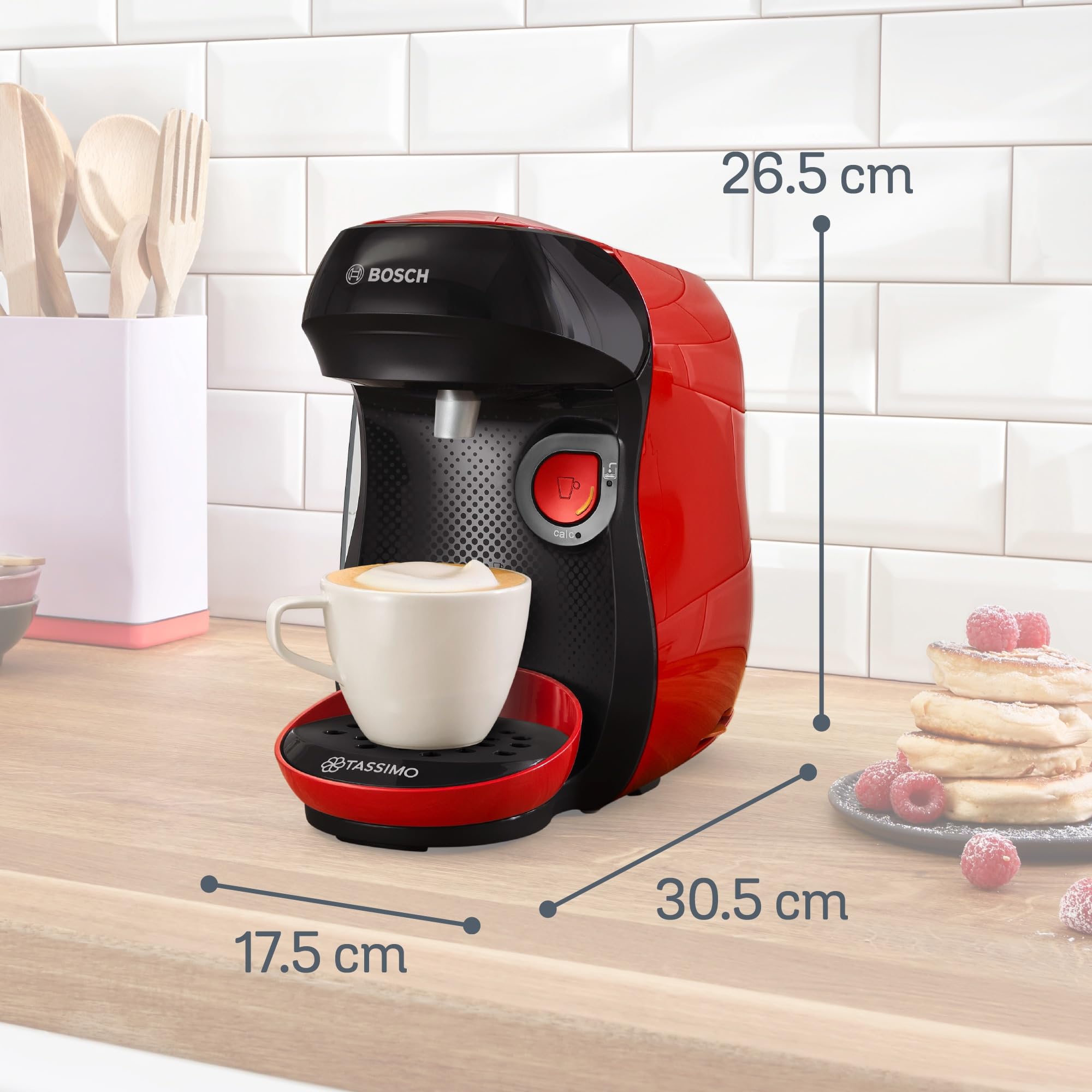 Cafetière Tassimo Happy TAS103E Rouge – +70 Boissons, OneTouch