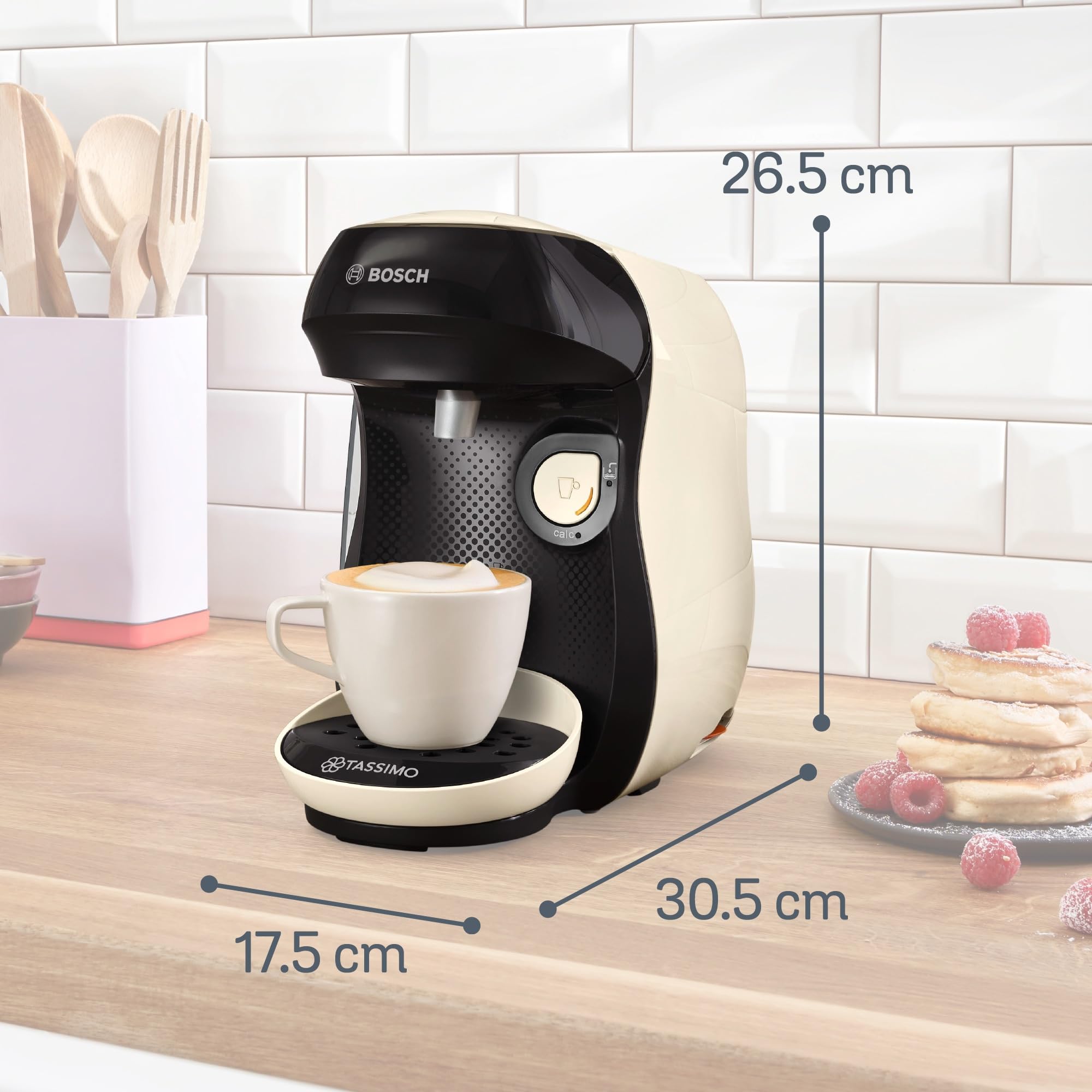 Cafetière Tassimo Happy TAS107E Crème – +70 Boissons, OneTouch