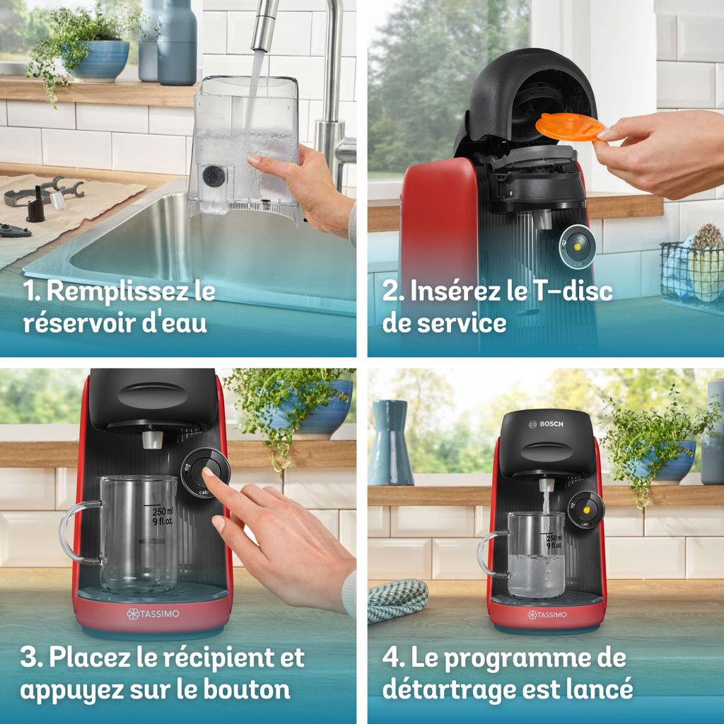 Cafetière Tassimo Finesse TAS163E Rouge – +70 Boissons, IntensityBoost