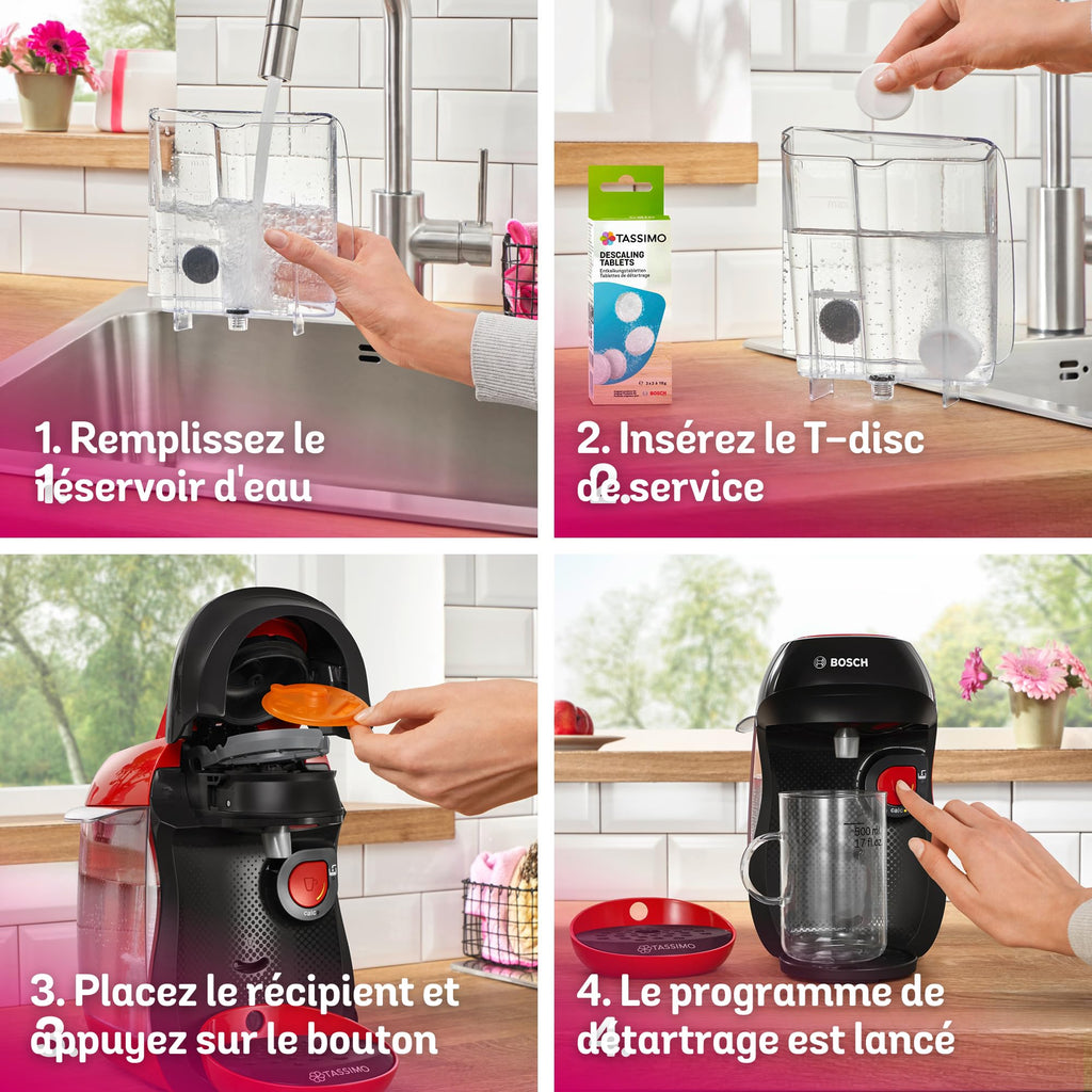 Cafetière Tassimo Happy TAS103E Rouge – +70 Boissons, OneTouch