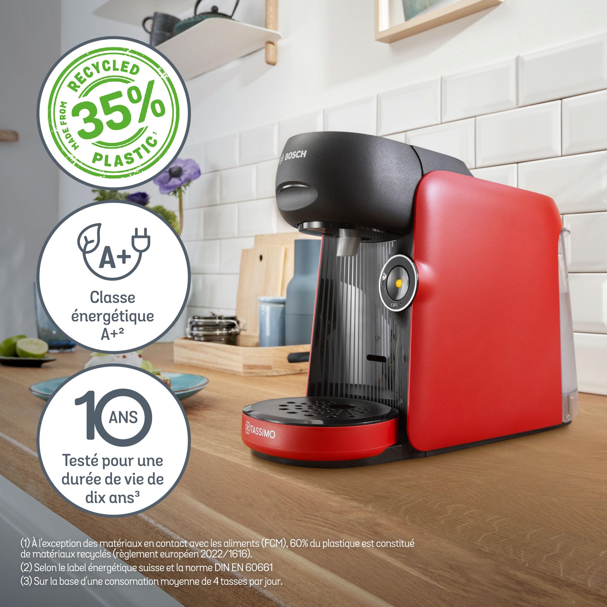 Cafetière Tassimo Finesse TAS163E Rouge – +70 Boissons, IntensityBoost
