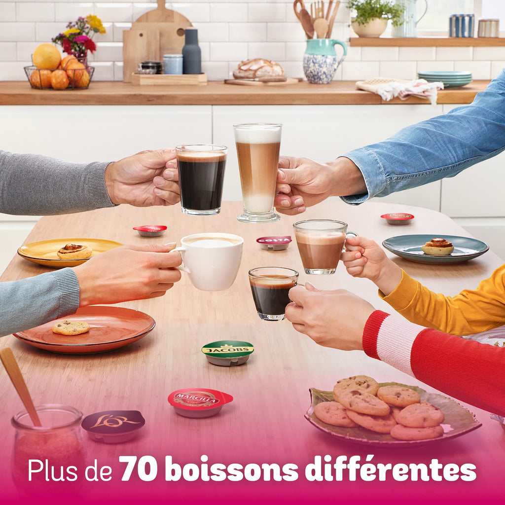 Tassimo Happy TAS1003 Rouge – Machine à Capsules 1400W, +40 Boissons