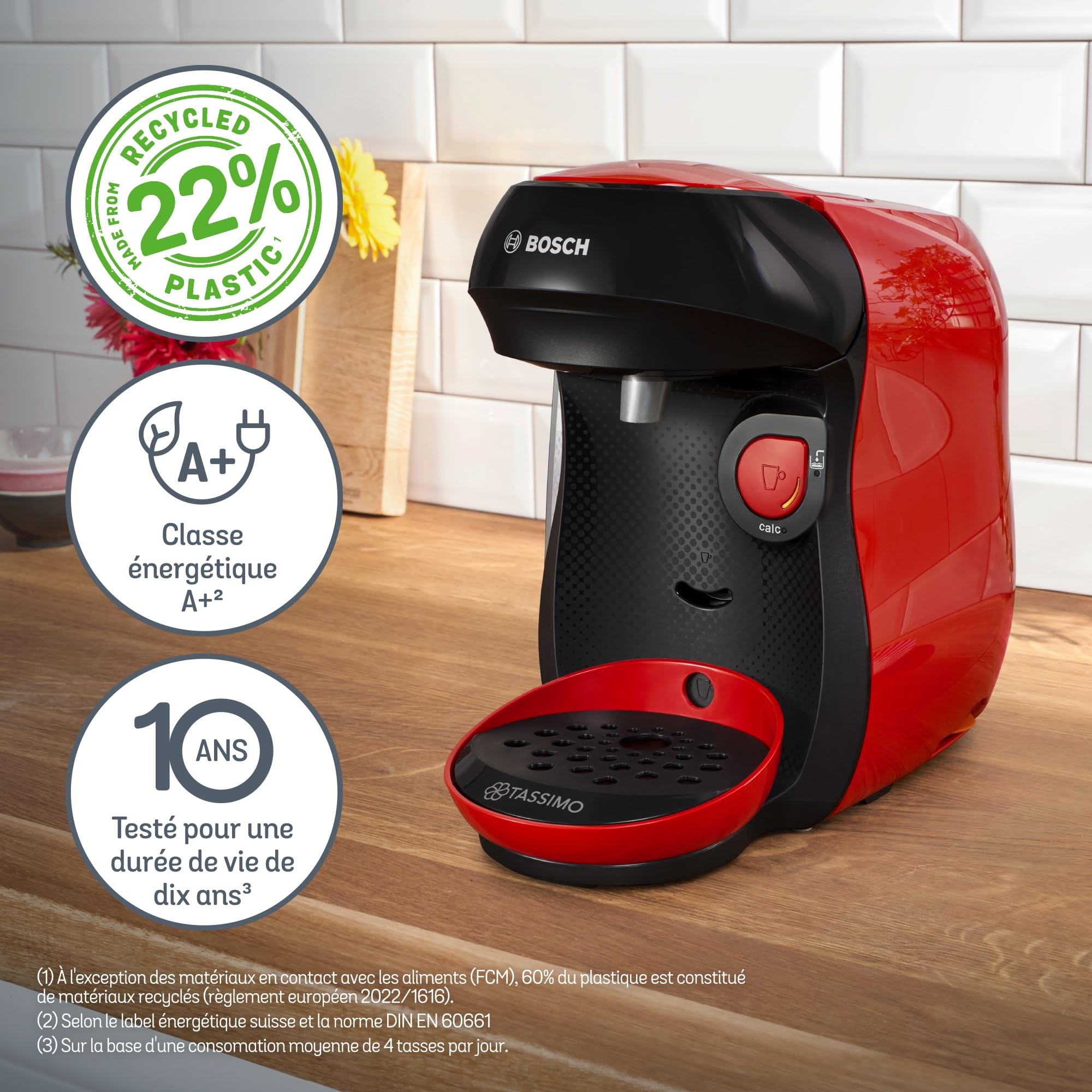 Cafetière Tassimo Happy TAS103E Rouge – +70 Boissons, OneTouch