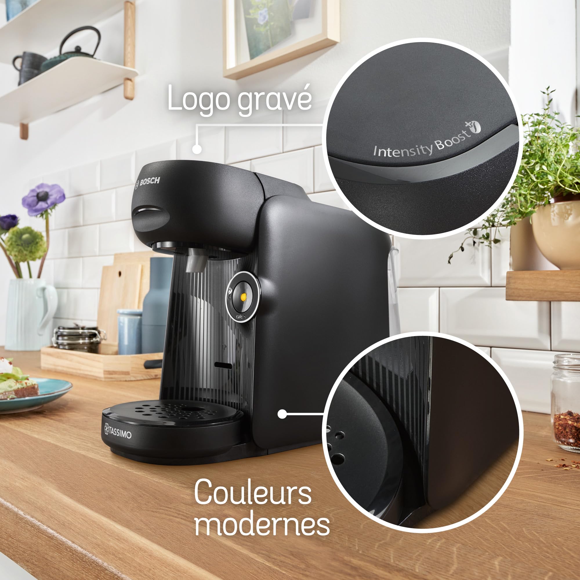 Cafetière Tassimo Finesse TAS162E Noir – +70 Boissons, IntensityBoost