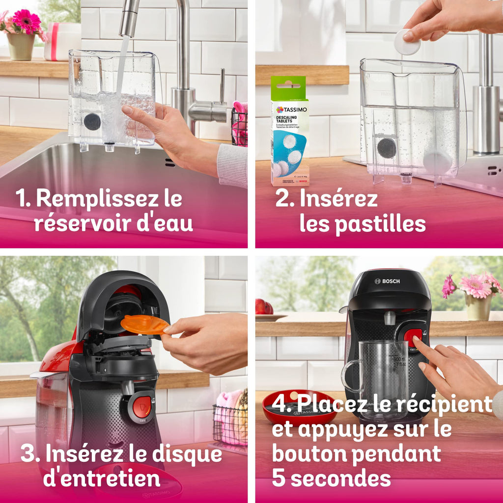 Tassimo Happy TAS1003 Rouge – Machine à Capsules 1400W, +40 Boissons