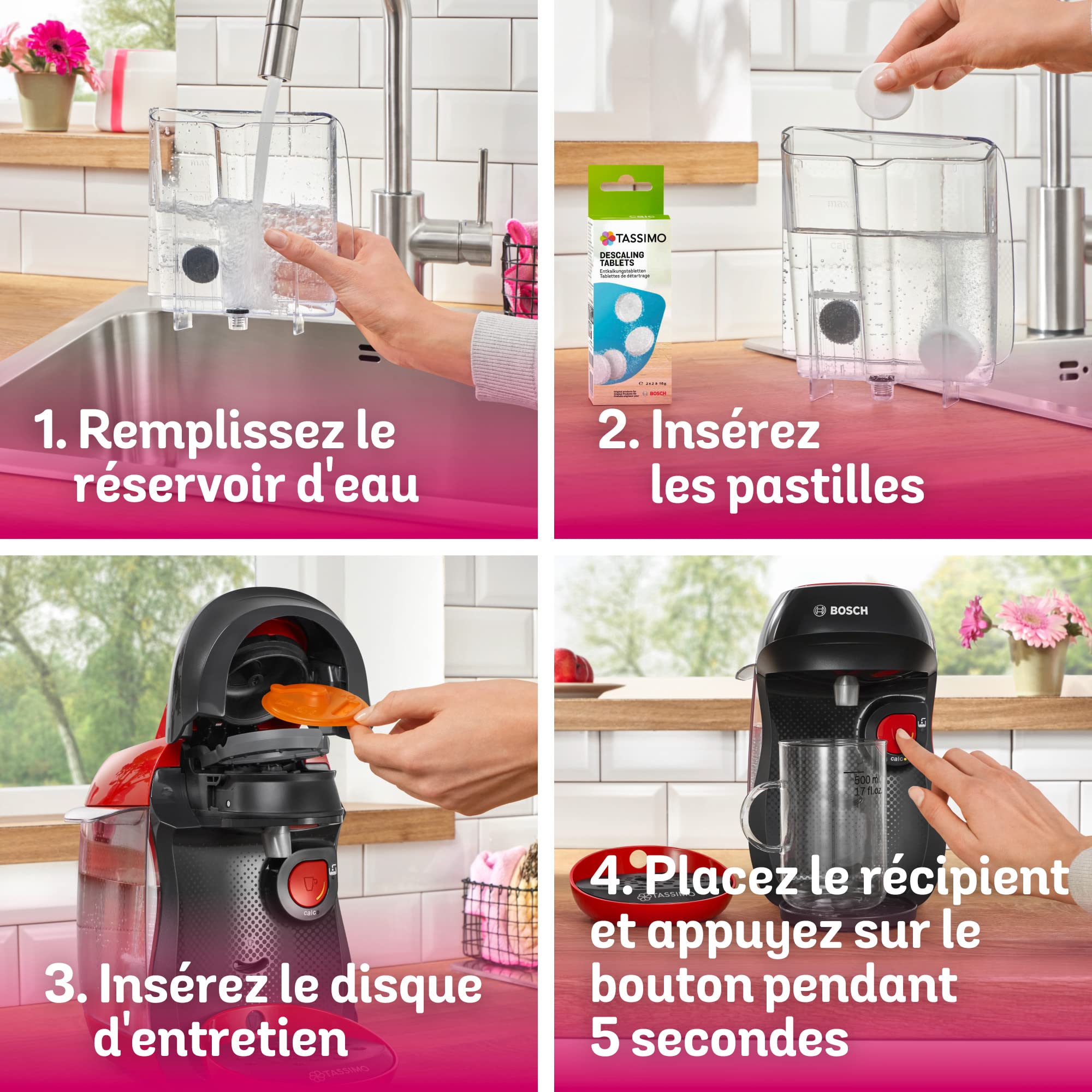 Tassimo Happy TAS1003 Rouge – Machine à Capsules 1400W, +40 Boissons