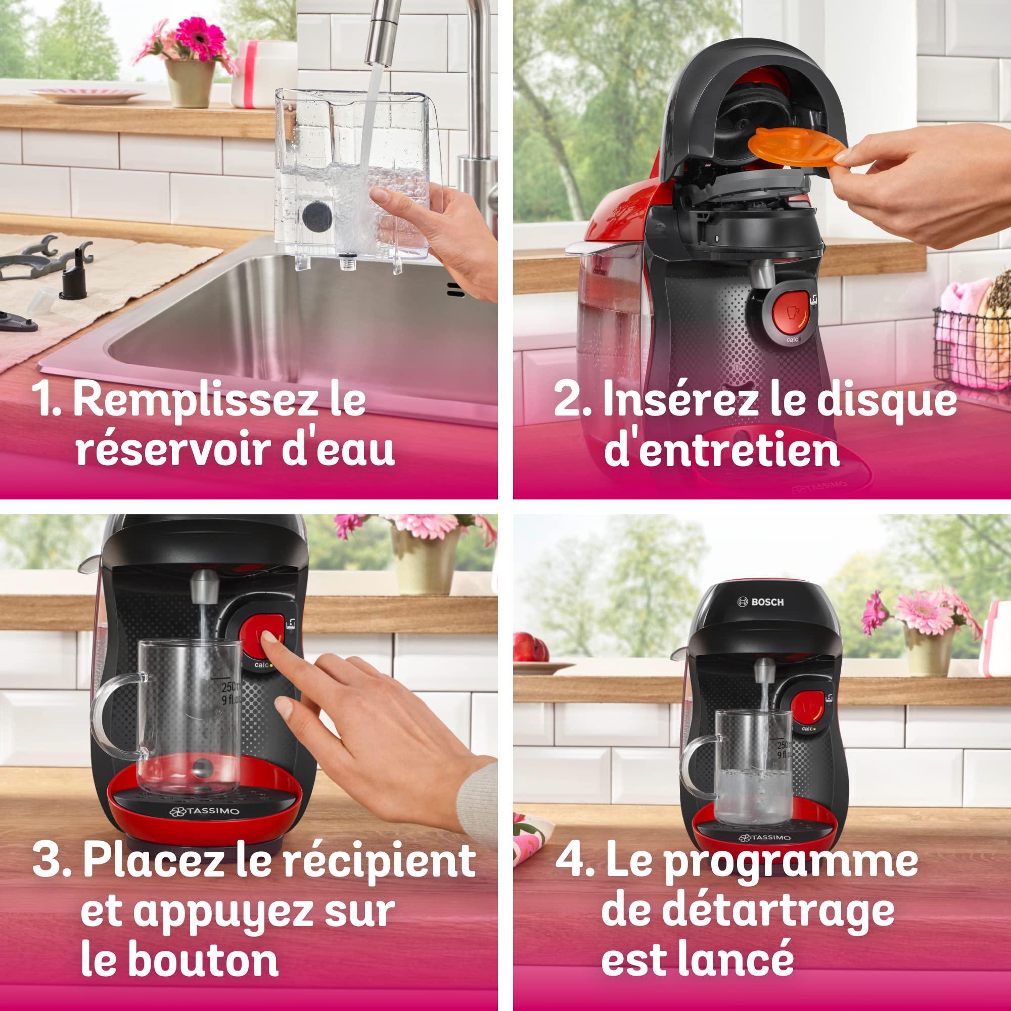 Tassimo Happy TAS1003 Rouge – Machine à Capsules 1400W, +40 Boissons