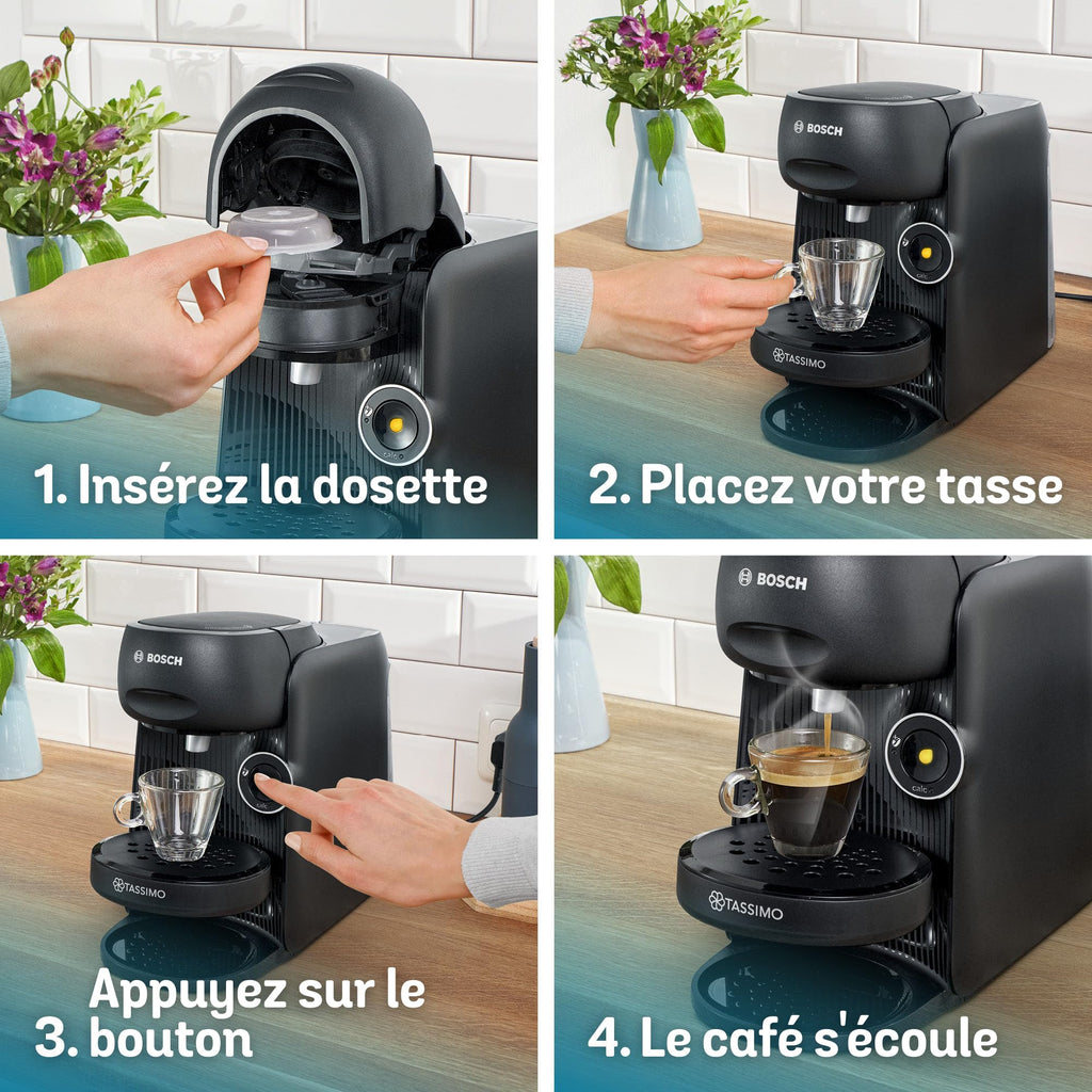 Cafetière Tassimo Finesse TAS162E Noir – +70 Boissons, IntensityBoost