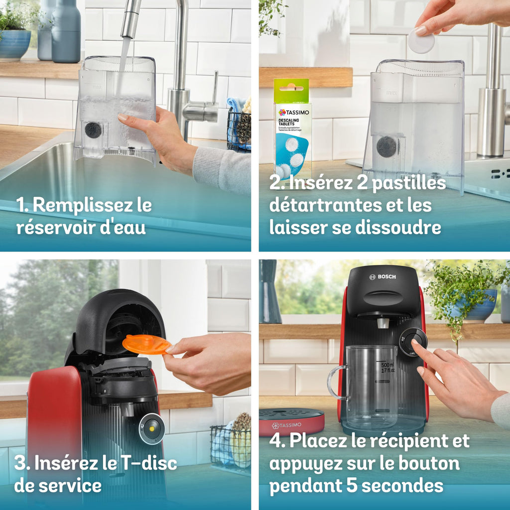 Cafetière Tassimo Finesse TAS163E Rouge – +70 Boissons, IntensityBoost