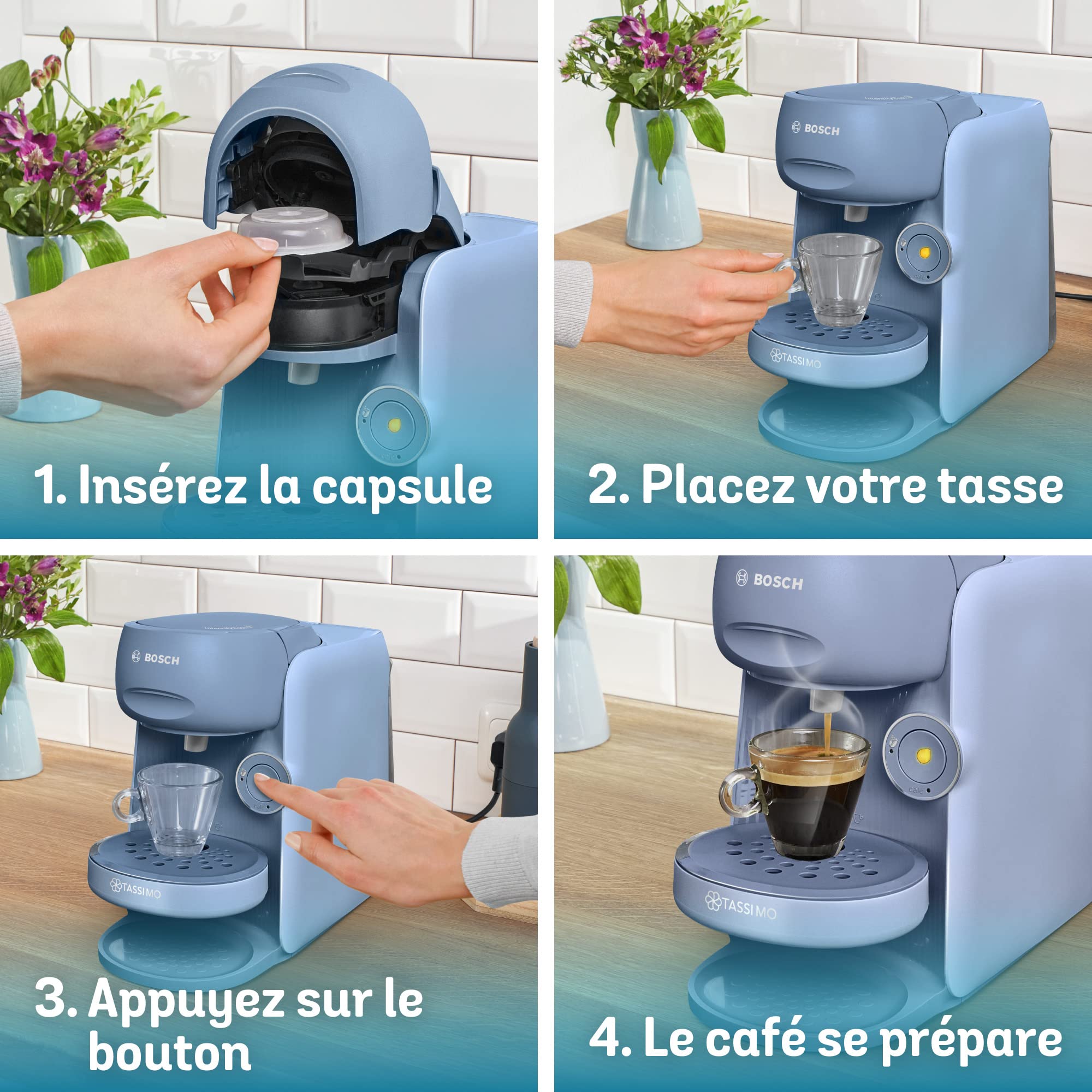 Cafetière Tassimo Finesse TAS16B3 Bleu Lavande – IntensityBoost